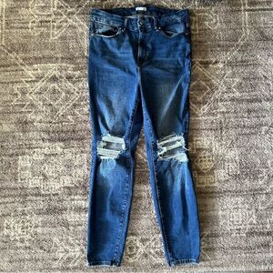 Good American Always Fits Good Legs Skinny Jeans Distressed Indigo 14-18